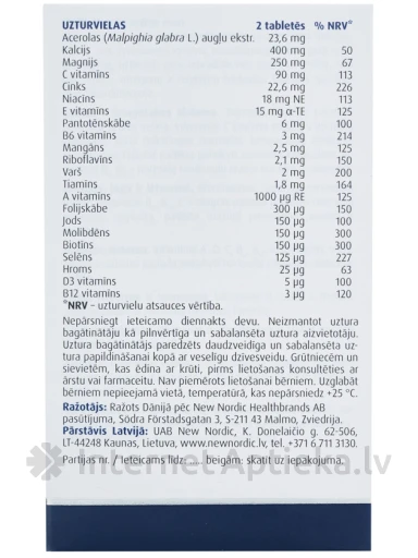 New Nordic multivitamin active man tabletid, 120 tabletti | internetaptieka.lv