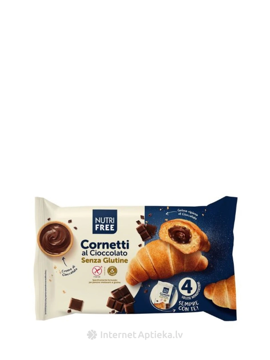 NUTRIFREE CORNETTI bezglutēna kruasāni ar šokolādes pildījumu, 240 g | internetaptieka.lv