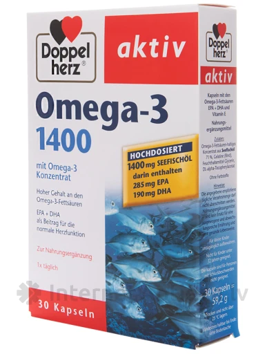 Doppelherz Activ Omega-3 1400mg, 30 капсул | internetaptieka.lv