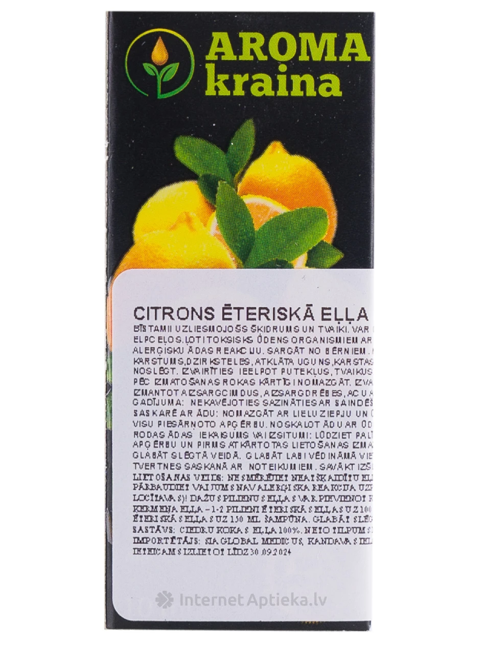 Sidruni eeterlik õli, 10 ml | internetaptieka.lv