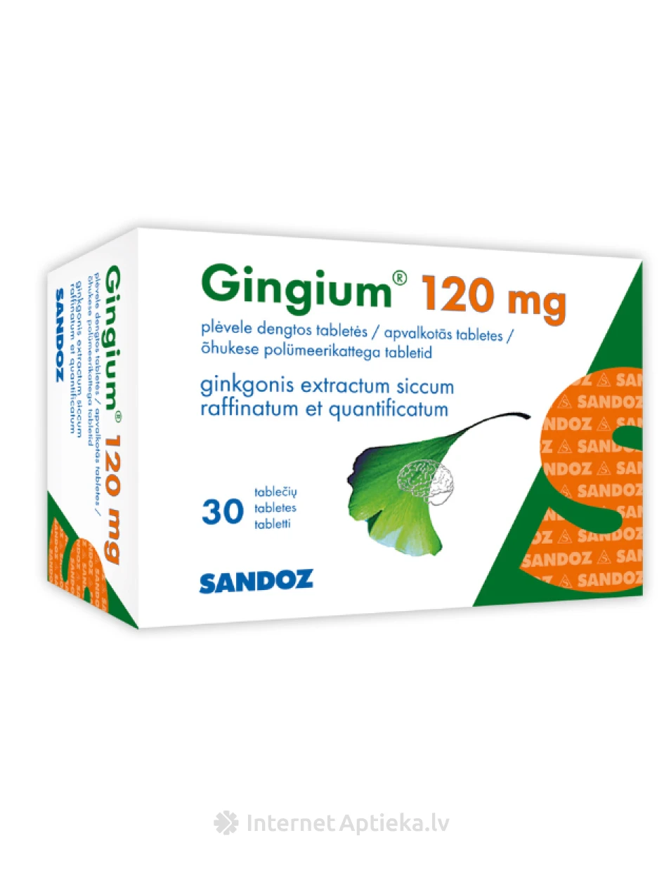 Gingium, 60 apvalkotās tabletes | internetaptieka.lv