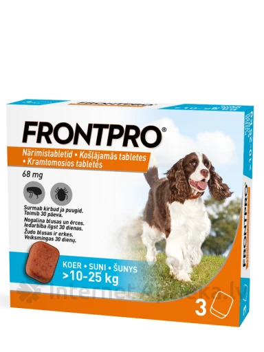 Frontpro 68 mg suņiem >10-25kg L, 3 tabletes | internetaptieka.lv