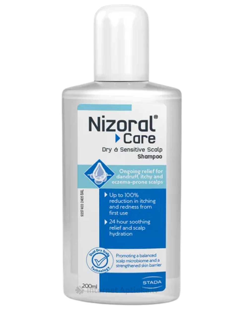 Nizoral Care šampūns sausai un jutīgai galvas ādai, 200 ml | internetaptieka.lv