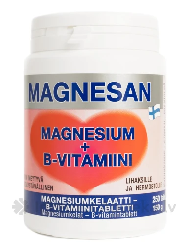 Magnesan Magnijs + B grupas vitamīni, 250 tabletes | internetaptieka.lv