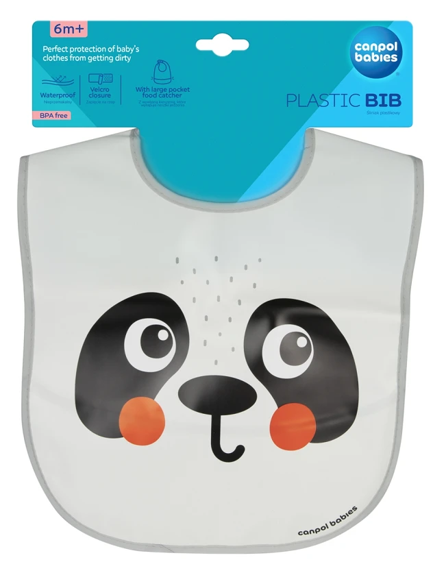 CANPOL babies barošanas lacīte ar kabatu BabiesBoo Panda
