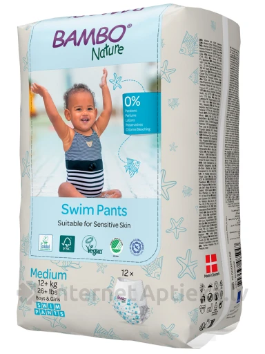 Bambo Nature ujumispüksid, suurus M, 12+ kg, 12 tk. | internetaptieka.lv