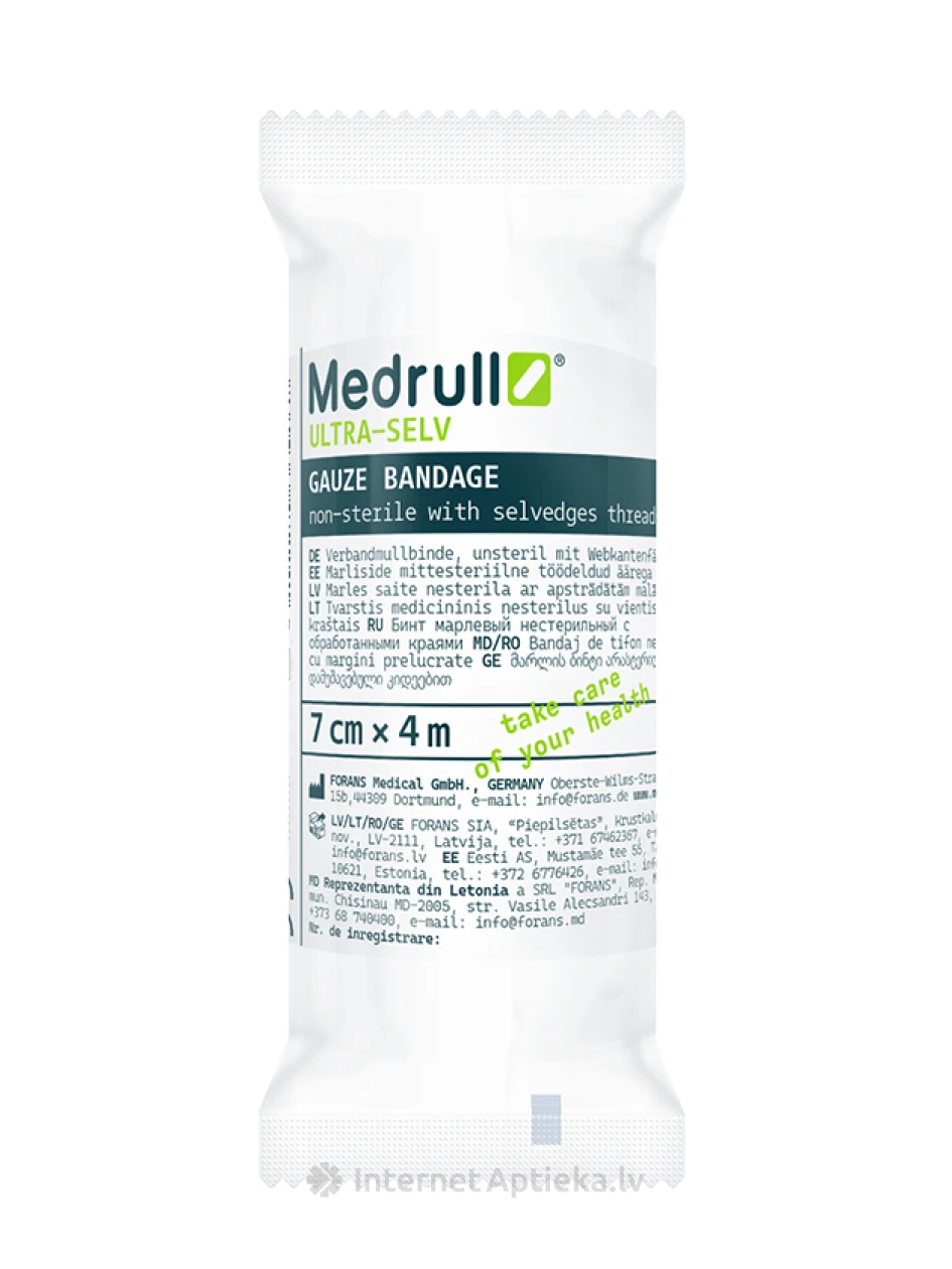 Medrull marles saite ar apstrādātām malām  - nesterila, 4 m x 7 cm | internetaptieka.lv