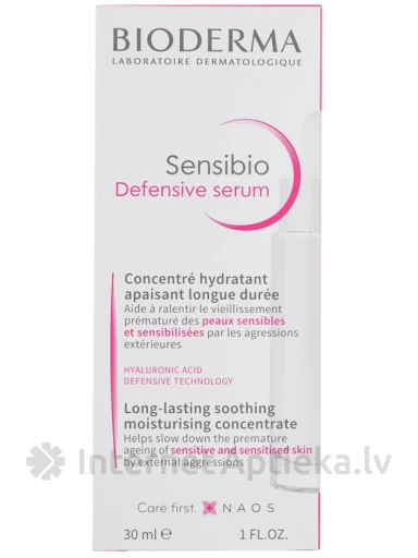 Bioderma Sensibio Defensive serums jutīgai un sensibilizētai ādai, 30 ml | internetaptieka.lv