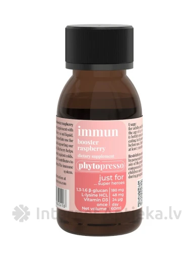 Immun booster rapsberry just for … superheroes, 60 ml | internetaptieka.lv