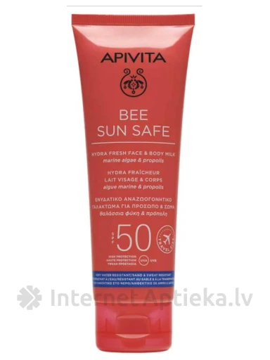 APIVITA BEE SUN SAFE näo/keha piim SPF50 reisiversioon, 100 ml | internetaptieka.lv
