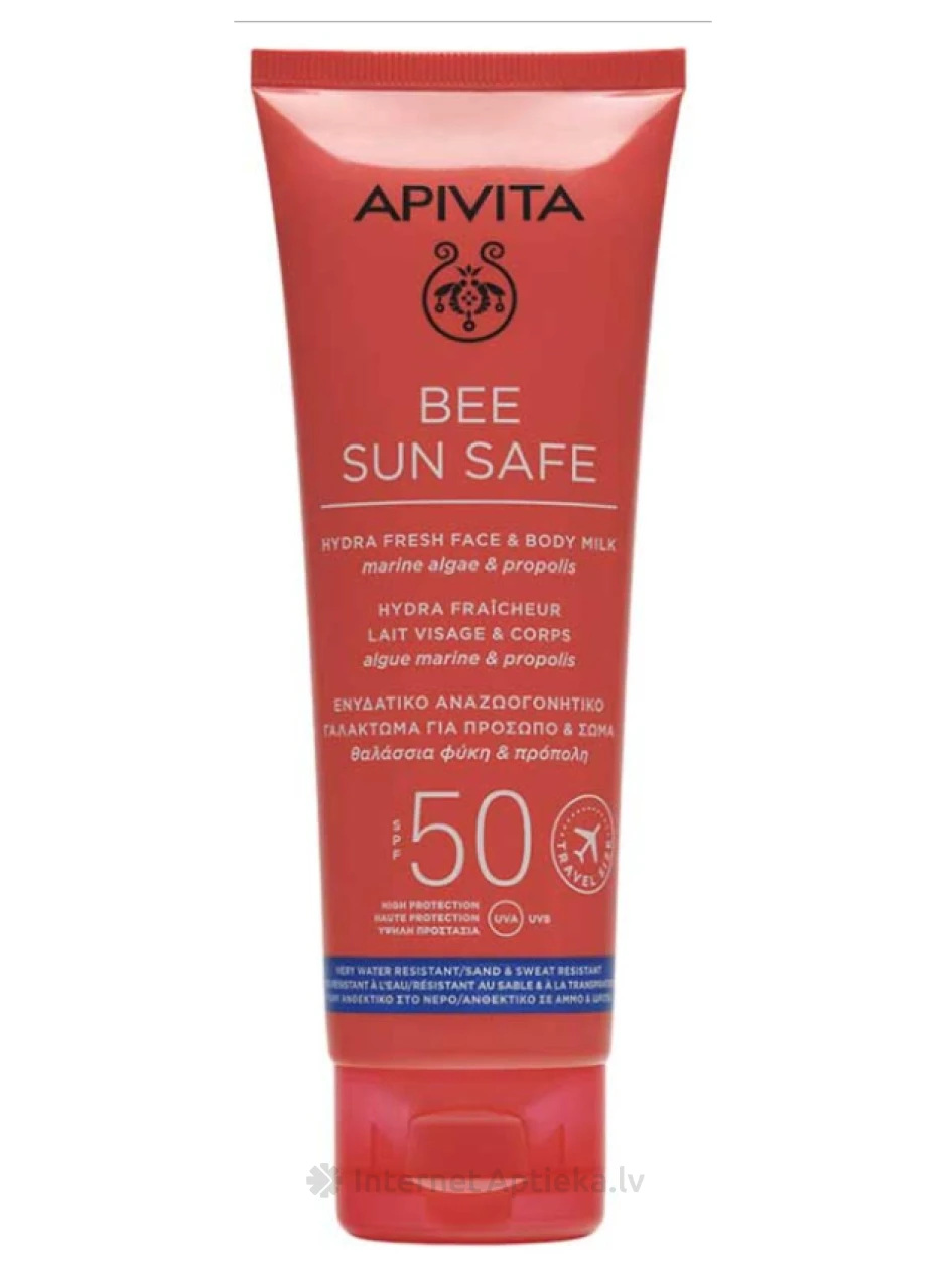 APIVITA BEE SUN SAFE veido/kūno pienelis SPF50 kelioninis dydis, 100 ml | internetaptieka.lv