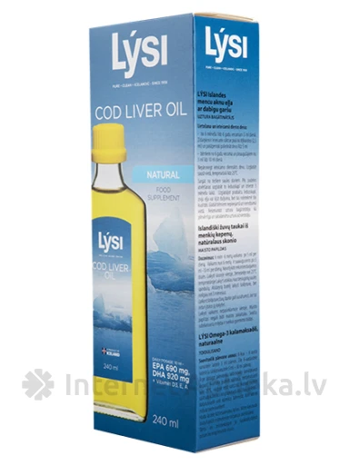 Lysi mencu aknu eļļa ar dabīgu garšu, 240 ml | internetaptieka.lv