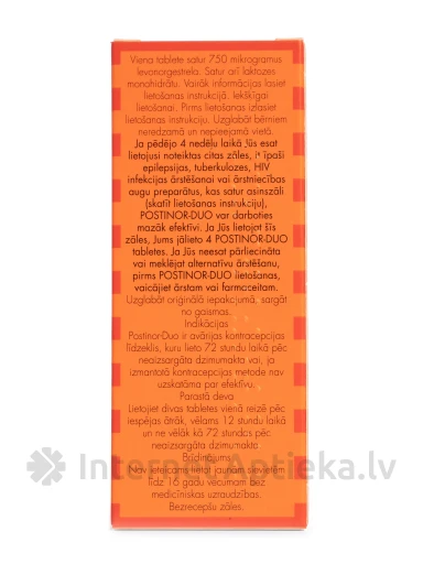 Postinor-Duo, 2 tabletes | internetaptieka.lv