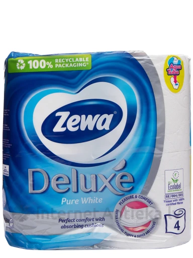 Zewa Deluxe Pure White tualettpaber, 4 tk. | internetaptieka.lv