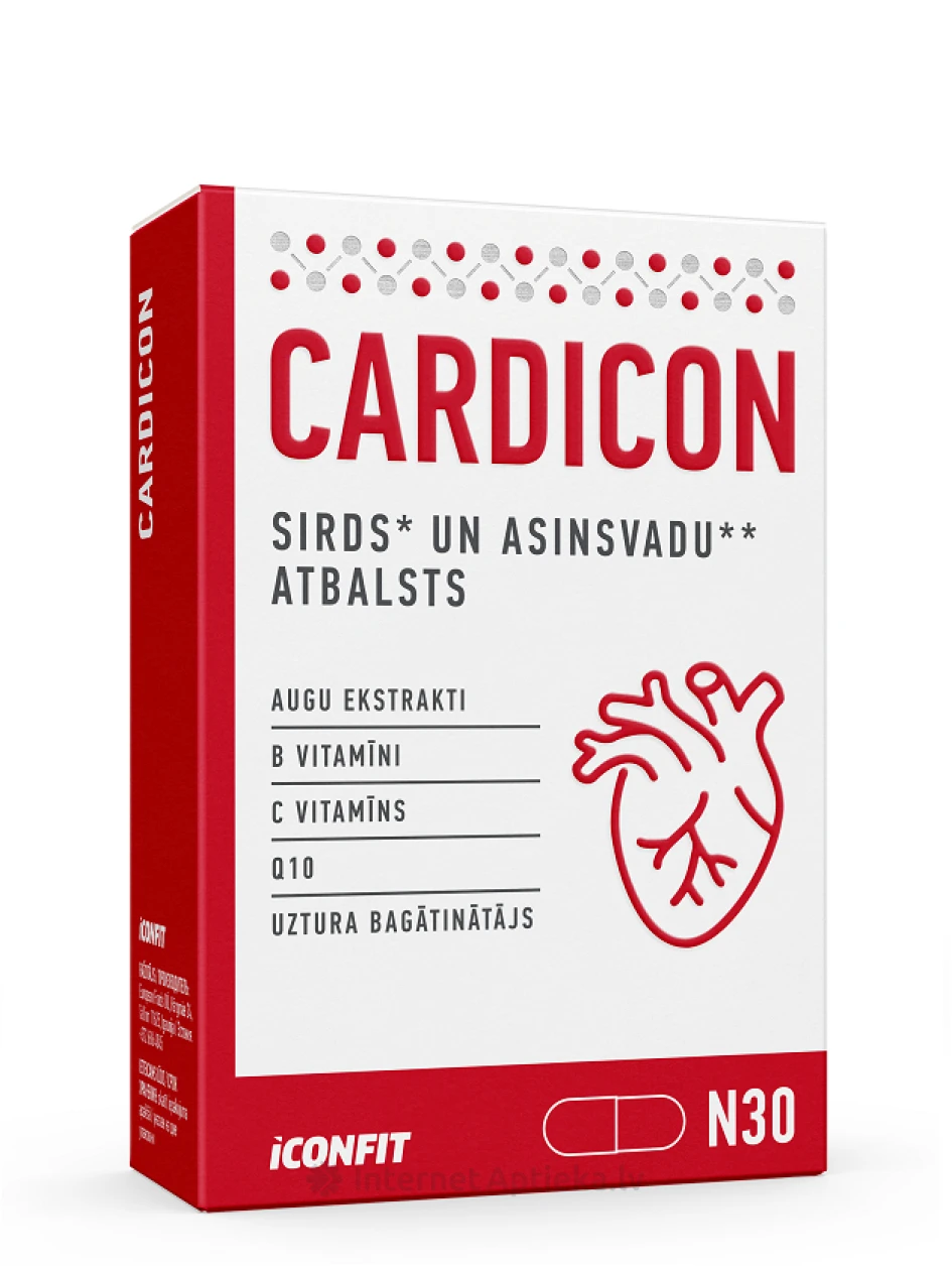 ICONFIT Cardicon – südame-veresoonkonna heaolu tagamiseks, 30 kapslit | internetaptieka.lv