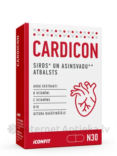 ICONFIT Cardicon – südame-veresoonkonna heaolu tagamiseks, 30 kapslit | internetaptieka.lv