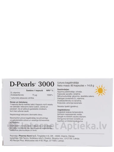 D-Perals 3000, 80 капсул | internetaptieka.lv