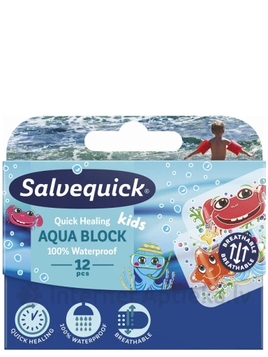 Salvequick Aqua Block Kids kipsi komplekt lastele, 12 tk. | internetaptieka.lv