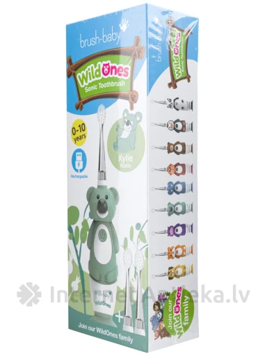 Brush-baby WildOne Koala uzlādējama soniskā zobu birste 0-10 gadiem | internetaptieka.lv