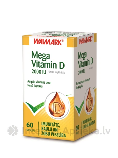 Walmark Mega Витамин D3 2000 IU, 60 капсул | internetaptieka.lv