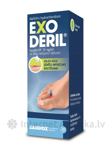 Exoderil раствор - противогрибковое средство, 20 мл | internetaptieka.lv