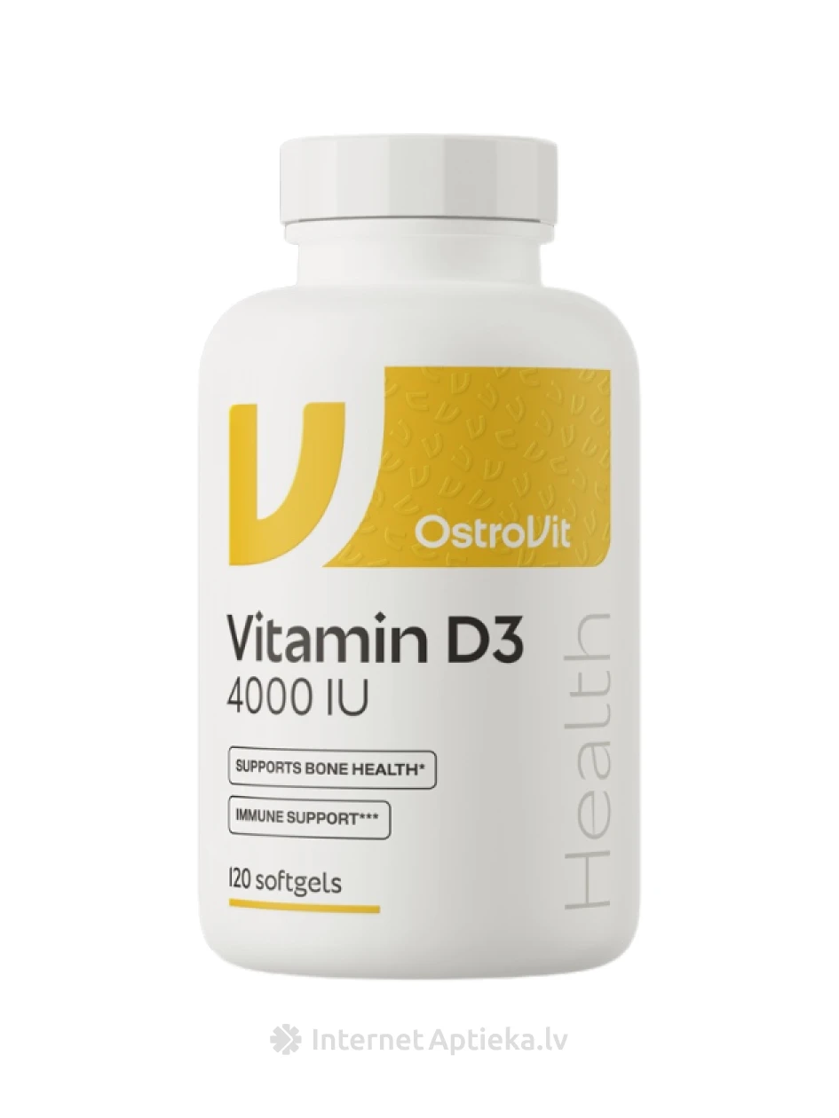 OstroVit Vitamin D3 4000 IU softgels kapsulas, 120 gb. | internetaptieka.lv