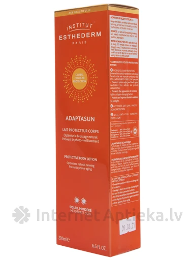 Institut Esthederm Adaptasun солнцезащитный лосьон для тела Moderate Sun, 200 мл | internetaptieka.lv