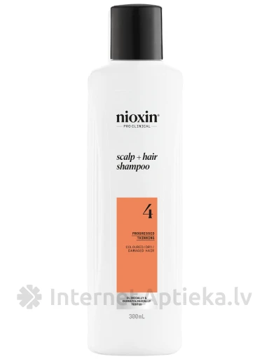 NIOXIN SYS4 шампунь для окрашенных волос с прогрессирующим истончением, 300 мл | internetaptieka.lv