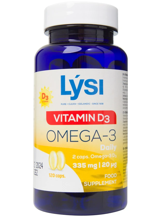 Lysi Omega-3 zivju eļļa D vitamīns 120gb - InternetAptieka.lv