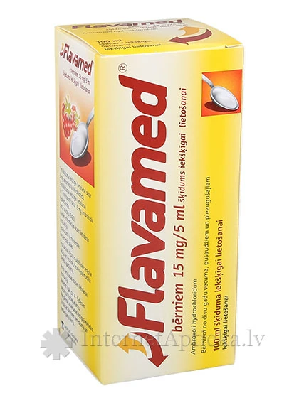 Flavamed bērniem 15 mg/5 ml šķīdums iekšķīgai lietošanai