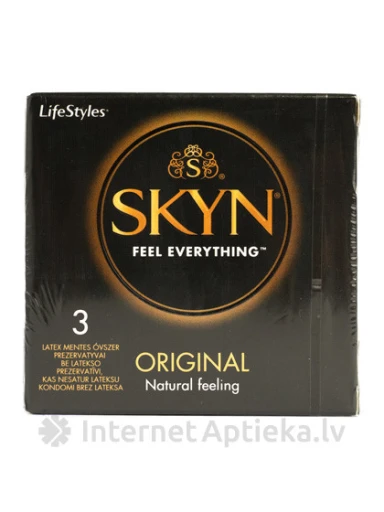 Prezervatīvi LifeStyles Skyn original, 3 gb. | internetaptieka.lv