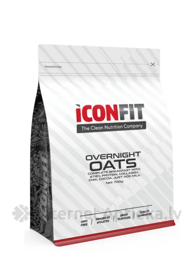 ICONFIT Naktiniai avižiniai dribsniai be glitimo Aviečių-kokoso, 1 kg | internetaptieka.lv