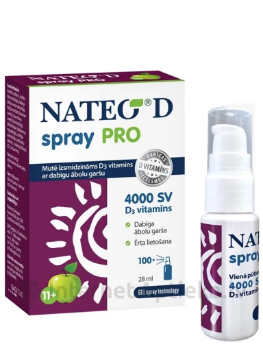Nateo® D spray PRO SV4000 D3 vitamīns, 28 ml | internetaptieka.lv