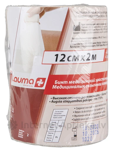 Lauma Medical эластичный бинт 12 см х 2 м, 1 шт. | internetaptieka.lv