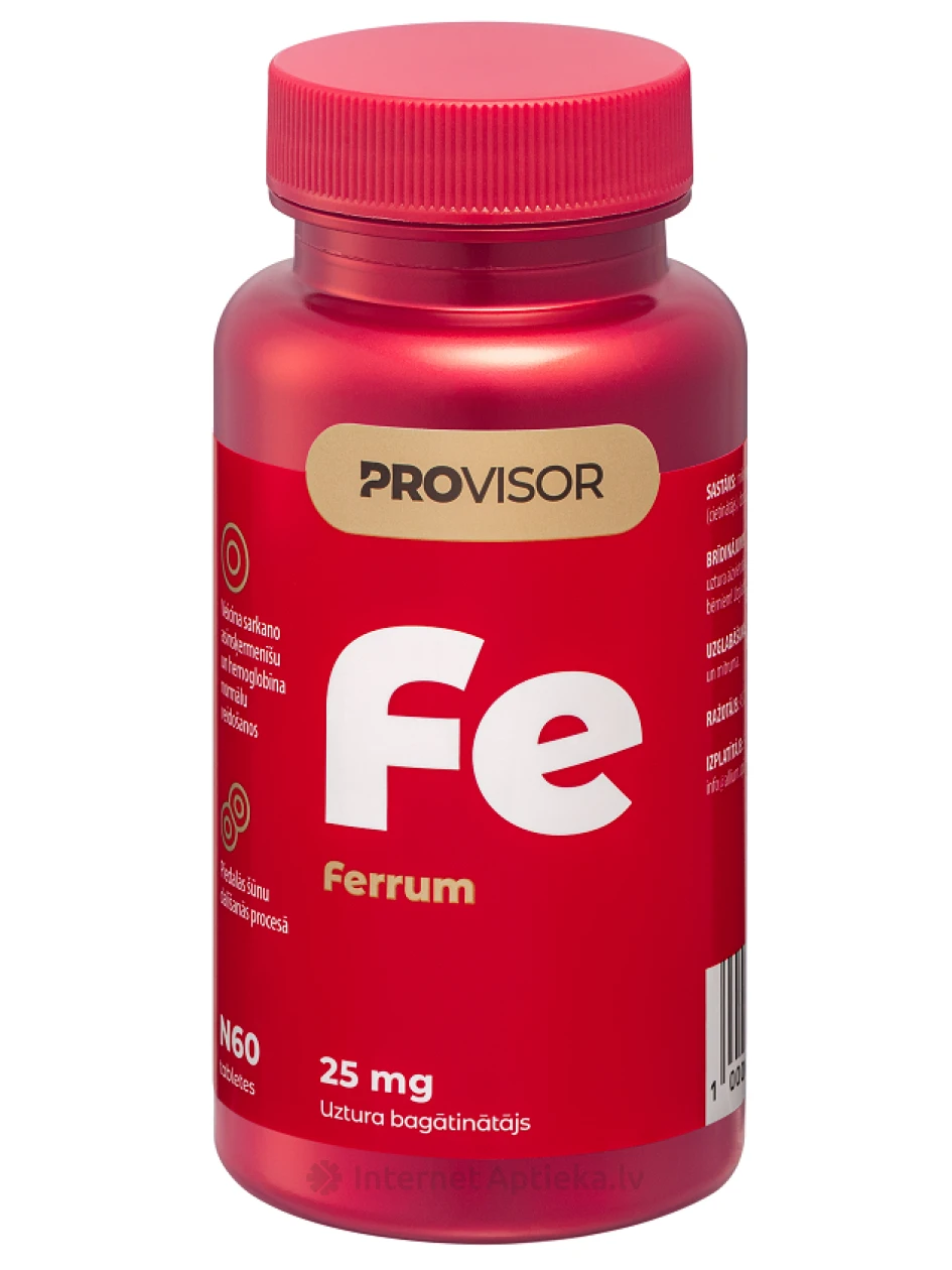PROVISOR Dzelzs (FE) 25mg, 60 tabletes | internetaptieka.lv