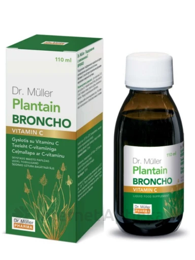 Dr.Muller Plantaih Bronchosiirup põskkoopaga köha vastu, 110 ml | internetaptieka.lv