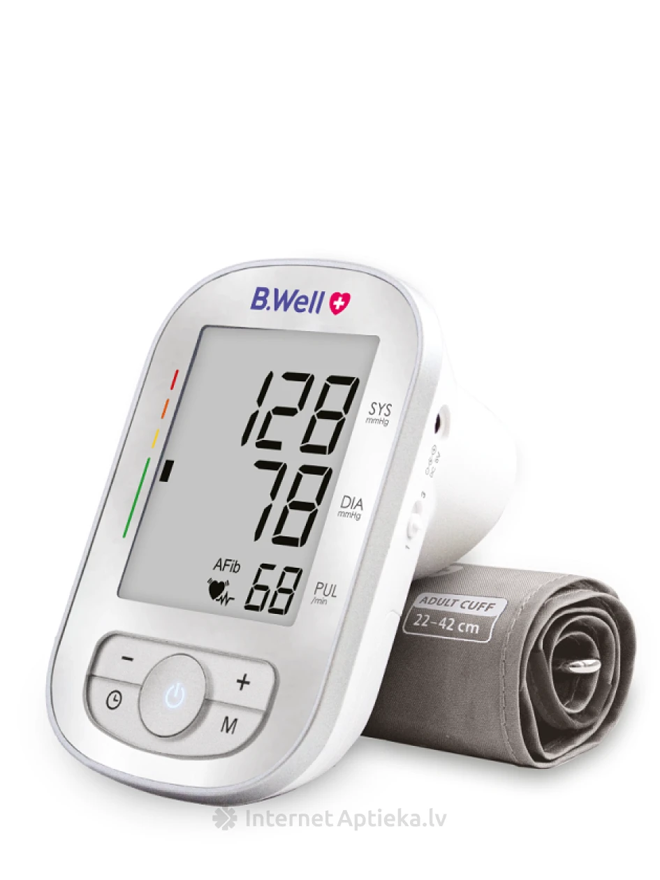 B.Well TH-75 automātiskais asinsspiediena mērītājs ar priekškambaru fibrilācijas AFIB tehnoloģiju | internetaptieka.lv