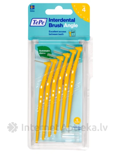 TePe Interdental Brush Angle hambavaheharja 0,7 mm, kollane, 6 tk | internetaptieka.lv