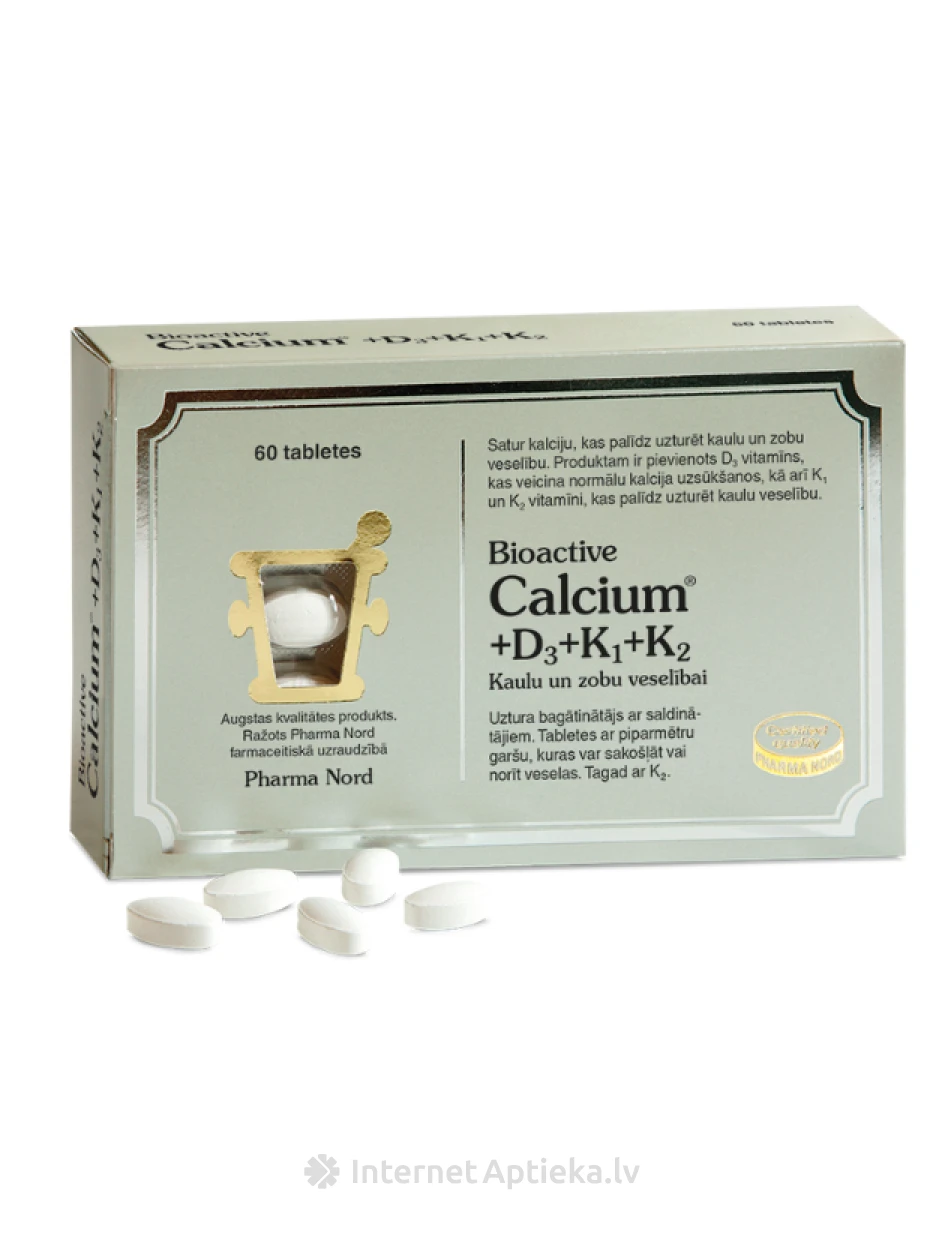 BioActive Ca + D3 + K1 + K2, 60 таблеток | internetaptieka.lv