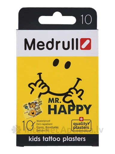 Mr.Happy ūdensnecaurlaidīgi plāksteri ar zīmējumu, 10 gb. | internetaptieka.lv