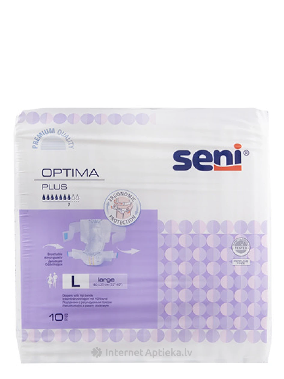 Seni Optima Plus L подгузники для взрослых, 10 шт. | internetaptieka.lv