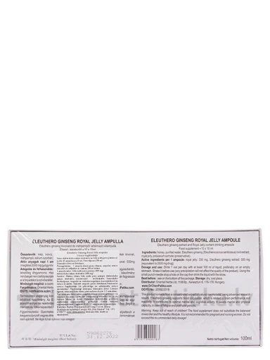 Eleuthero - ženšenni mesilaspiim, 10 joogipudelit | internetaptieka.lv