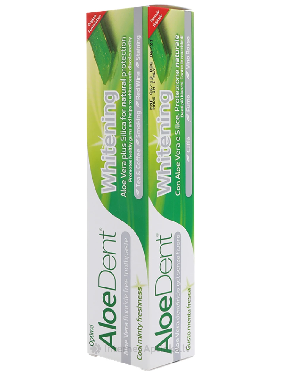 AloeDent Whitening balinošā zobu pasta ar Aloe Vera (alveju), 100 ml | internetaptieka.lv