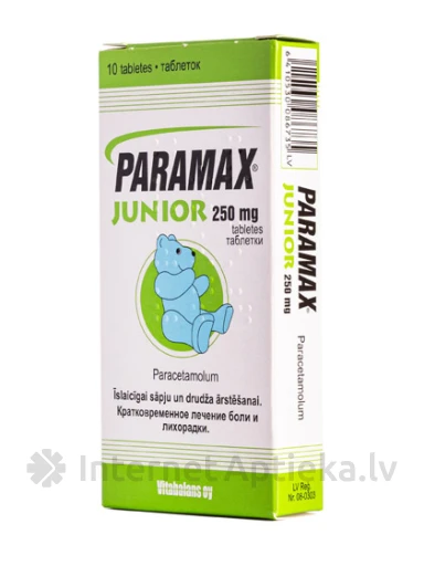 Paramax Junior 250 mg, 10 tabletes | internetaptieka.lv