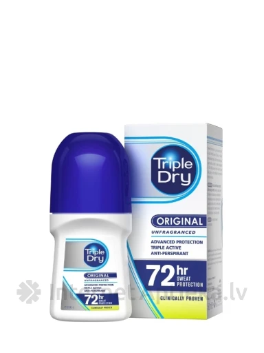TRIPLE DRY rullītis antiperspirants bez smaržas, 50 ml | internetaptieka.lv