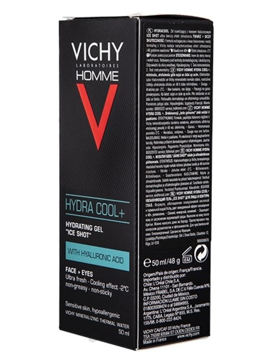 Vichy Homme Hydrating gel Ice Shot niisutav geel meestele, 50 ml | internetaptieka.lv