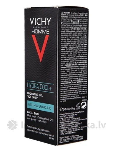 Vichy Homme Hydrating gel Ice Shot niisutav geel meestele, 50 ml | internetaptieka.lv