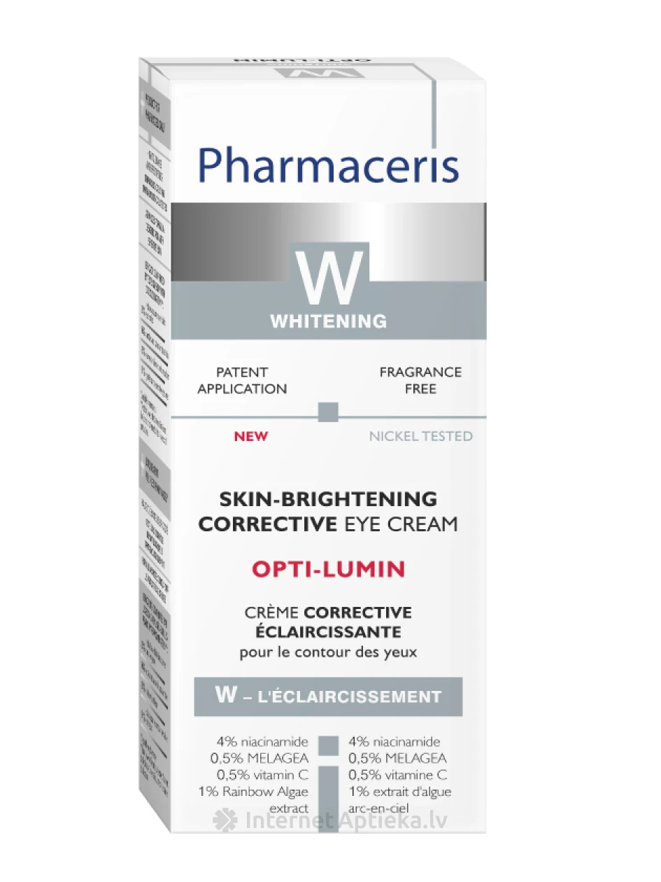 Pharmaceris W OPTI-LUMIN ādu balinošs koriģējošs acu krēms, 15 ml | internetaptieka.lv