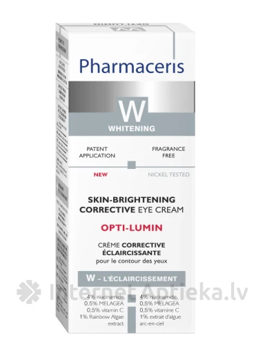 Pharmaceris W OPTI-LUMIN ādu balinošs koriģējošs acu krēms, 15 ml | internetaptieka.lv