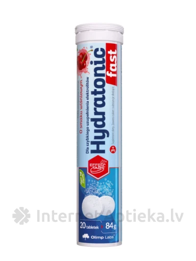 Olimp Labs Hydratonic fast 3+ со вкусом вишни, 20 шипучих таблеток | internetaptieka.lv